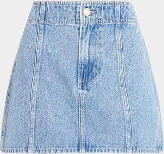 Veronica Beard Marquita A-Line Denim Mini Skirt