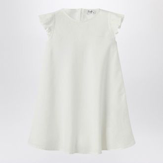Il Gufo White Linen Dress With Ruffles