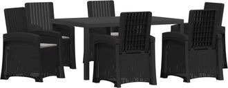 vidaXL Conjunto De Comedor De Jard&iacute;n 7 Uds. Antracita Y Gris Claro Pp Vidaxl