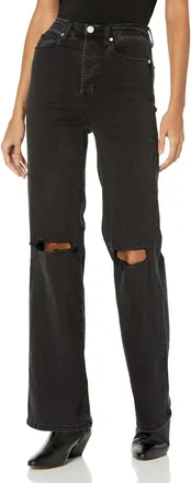 Blank NYC Womens Rib-Cage Ripped Pant Jeans In Black