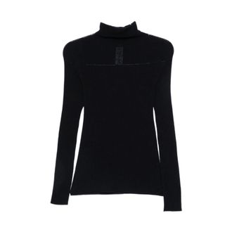 Fabiana Filippi Ribbed Roll-Neck Jumper - female - Fabiana Filippi - Turtlenecks - Blue - 2XS - Knitwear