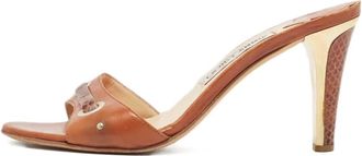 Jimmy Choo London Sandali con effetto serpente - Marrone