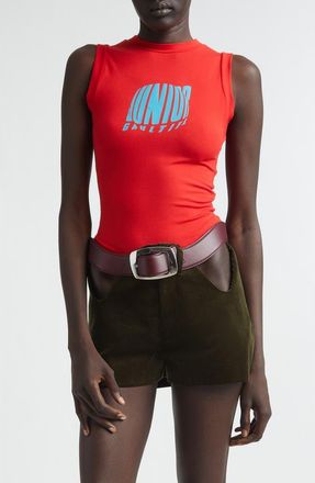 Jean Paul Gaultier Junior Fitted Jersey Graphic Tank in Red at Nordstrom, Size X-Small