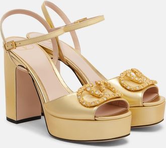 Valentino Garavani VLogo crystal-embellished leather sandals