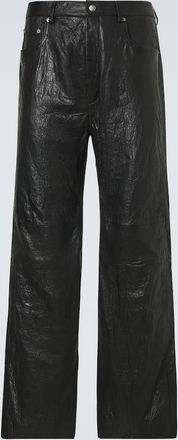 Rick Owens Leather wide-leg jeans