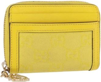 Gucci Pre-owned Canvas Portemonnee - Dames - Vintage Accessoires - Geel - ONE Size - Vintage