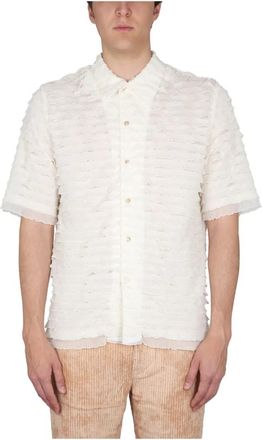 S&eacute;fr Noam Shirt - Heren - Korte mouwen Overhemden - Wit - M - Overhemden