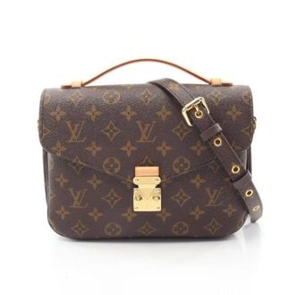 Louis Vuitton Pre-owned Pochette Metis Monogram Coated Canvas 2way Bag - Dames - Pre-owned - Bruin - Maat: ONE Size Leer