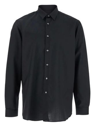 low brand mini-logo tag shirt - Black