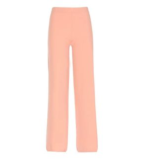 KANGRA Pink Cashmere Viscose Elastic Waist Trousers - female - Kangra - Straight Trousers - Pink - XS - Trousers