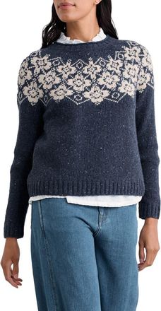 Seasalt Cornwall Johanna Fair Isle Merino Wool Blend Sweater in Helianthus Maritime Limestone at Nordstrom, Size 10 Us