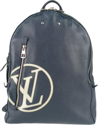 Louis Vuitton Dark Navy Leather Backpack (Pre-Owned)