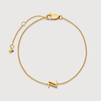 Monica Vinader Gold Initial Z Chain Bracelet