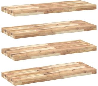 vidaXL Floating Shelves 4 pcs 100x30x4 cm Untreated Solid Wood Acacia vidaXL