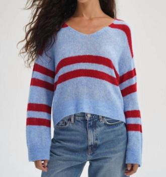 LnA Lucca Stripe Sweater In Crimson Sky