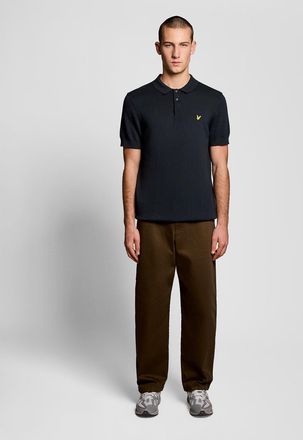 Lyle & Scott Mens Short Sleeve Polo in Dark Blue Cotton - Size X-Large
