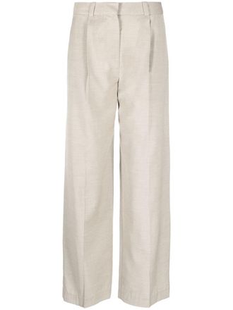 Low Classic high-waisted pleated trousers - Neutrals