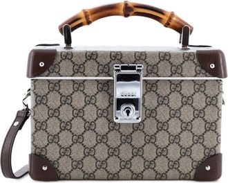 Gucci Bamboo Globe-Trotter Vanity Case GG Coated Canvas satchel - Bruin