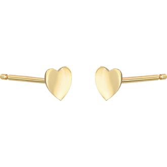 Zoe Lev Jewelry Small Heart Stud Earrings in Yellow Gold at Nordstrom