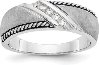 Diamond2Deal 14k White Gold Lab Grown Diamond Wedding Band Ring 0.12Ct Clarity- VS Color- D-E
