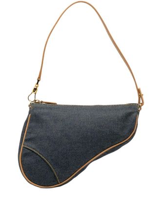 Dior 2001 mini Saddle denim clutch bag - Blue