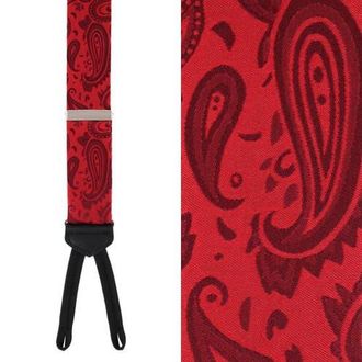 Trafalgar Store Banbury Tone on Tone Paisley Silk Formal Suspenders in Red at Nordstrom