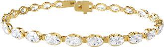 Diamond2Deal 14k Yellow Gold 7.30 Ct Oval Cut Lab Grown Diamond Tennis Bracelet 7 VVS-VS, E-F