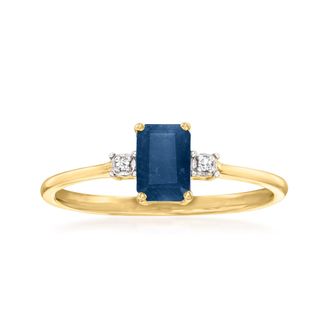 Canaria Canaria Sapphire Ring With Diamond Accents in 10kt Yellow Gold