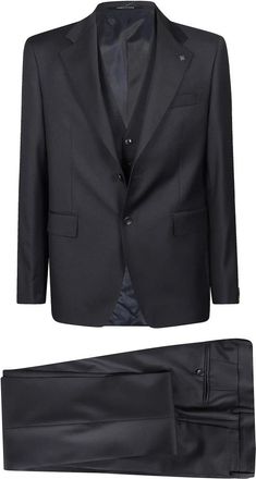 Tagliatore Kostuum Met Gilet - Heren - Business pakken - Blauw - M - Wol - Kostuums