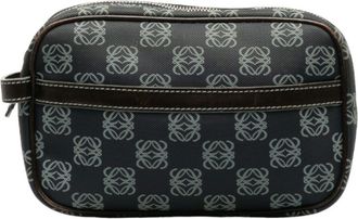 Loewe Brown Navy Pvc Leather Pouch (Pre-Owned)