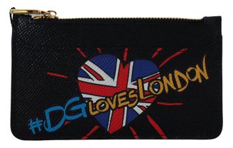 Dolce & Gabbana Elegante Leren Muntportemonnee met Rits voor Dames