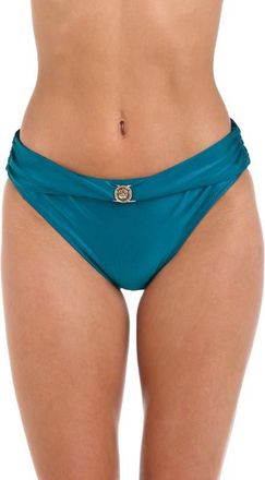 L'agence Miya Foldover Bikini Bottoms in Viridian at Nordstrom, Size X-Small