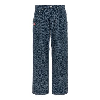 Kenzo Straight Fit Jeans, male, Blue, W32, Seigaiha Jeans