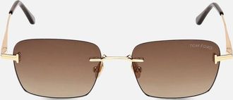 Tom Ford Mens Jake 02 Shiny Deep Gold Sunglasses Brown - Size: OS