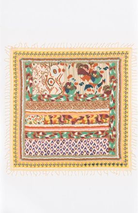 Bimba & Lola Ikat Flower Patchwork Shawl in Yellow at Nordstrom