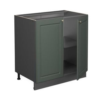 Vicco Armario Bajo Para Fregadero Fame-line, Verde Dorado Casa De Campo, 80 Cm Con Estante, Et M&aacute;rmol Vicco