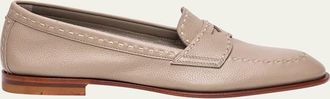 Santoni Marlene Leather Penny Loafers