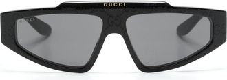 Gucci GG-supreme geometric-frame sunglasses - unisex - Acetate - One Size - Black