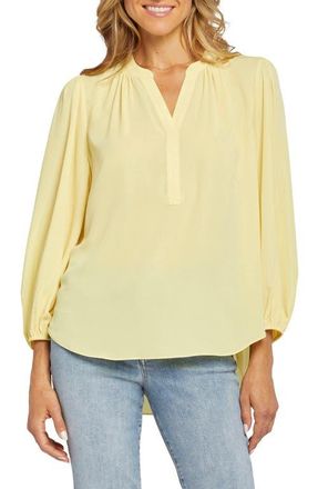 NYDJ Print Puff Shoulder Top in Mimosa at Nordstrom, Size X-Small