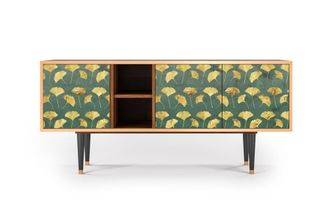 StoryZ Mueble de TV verde y amarillo 3 puertas L 150 cm