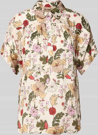 Mos Mosh Bluse aus Viskose mit kurzer Knopfleiste Modell Winie Flowwi in Offwhite, Gr&ouml;&szlig;e XL
