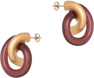 Reiss Pixie Polished Knot Earrings in Gold Tone /Burgundy at Nordstrom