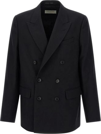 Dries Van Noten Jassen, Heren, Zwart, L, Wol, Buforden Blazer