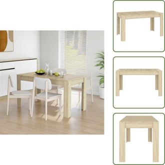 vidaXL The Living Store Tavolo da Pranzo Rovere Sonoma 140x74,5x76 cm Legno Multistrato - Tavolo da pranzo in legno multistrato