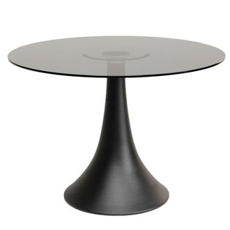 Kare Design Mesa 110cm negra y cristal ahumado