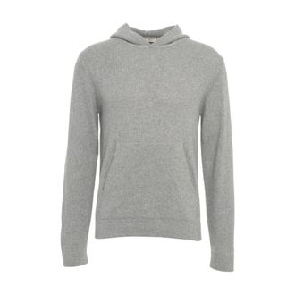 Daniele Fiesoli Cashmere Knitwear, male, Gray, Size: XL Luxurious Cashmere Hoodie Grigio Aw25