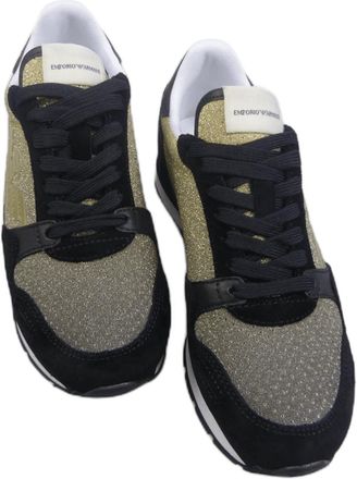 Emporio Armani Low-Top Sneaker - Sneakers Glitterate Colore ORO - Gr. 36 (EU) - in Schwarz - für Damen