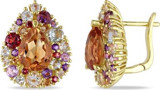 Mimi & Max 6 CT TGW Multi Gemstone Teardrop Earrings in Yellow Plated Sterling Silver