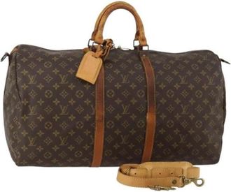 Louis Vuitton Pre-owned Keepall Bandouli&egrave;re 55 - Dames - Vintage Weekendtas - Bruin - ONE Size - Leer - Vintage