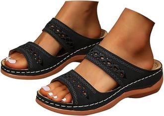 Generic Summer Orthopedic Wedge Platform Sandals Anti Slip Open Toe Sandal Open Toe Walking Sandals with Arch Support Comfortable Breathable Beach Slippers